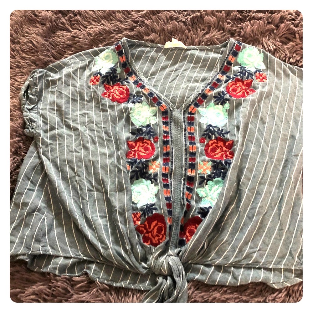 Embroidered boho top